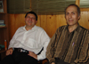 With the journalist Mircea Monu, Rm. Valcea, Romania, in the editorial office of Monitorul de Valcea, Romania, 2004_small.jpg